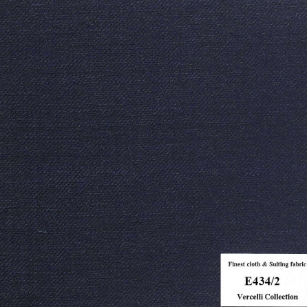 E434/3 Vercelli CXM - Vải Suit 95% Wool - Xanh Dương Trơn